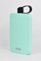 DRNK Stainless Steel Flat Reusable Slim Water Bottle Leak Proof| Non Toxic | BPA Free | Powder Coated | 500ml (Mint)