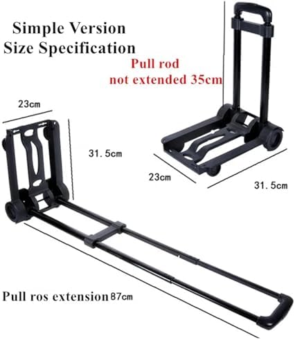 Heavy Duty Foldable Hand Trolley Cart Portable Folding Truck for Travel Shopping Camping & Garden Luggage & Pallet Transport (Purple)