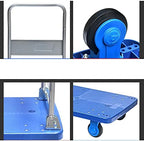 Heavy Duty Foldable Hand Trolley Cart with Quiet Wheels Flatbed Hand Truck for Moving High Weight Capacity Platform Cart for Factories and Shops Portable and