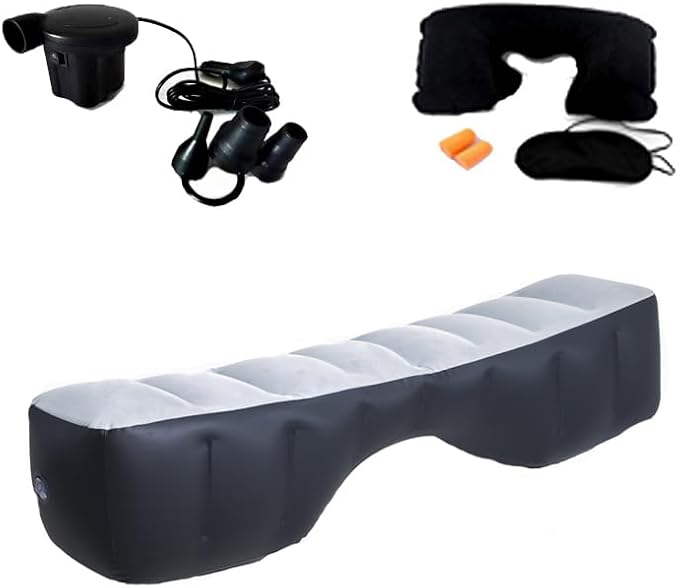 Inflatable Car Air Travel Mattress Back Seat Bed with Air Pump,51.2"×10.6"×14.6" Portable Camping Sleeping Gap Pad Air Bed for Car,SUV