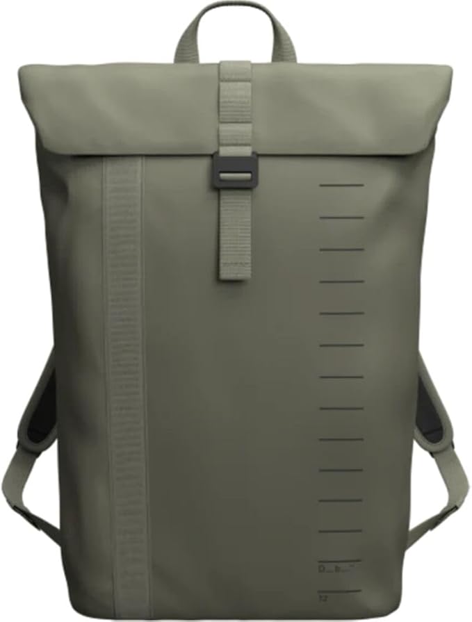 Db Journey Essential Backpack - Lightweight, Durable Rolltop Backpack with Laptop Compartment for Work, and Gym, Travel with Roller Bag Attachment, 12L - Moss Green
