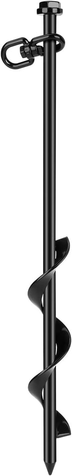 Ground Anchors (1pcs) Easy to Use 10mm Diameter, Heavy Duty Anchor Hook for Camping Tent, Canopies, Car Ports, Sheds, Swing Sets, Securing Animals – Black Powder Coated