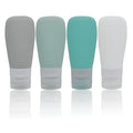 Silicone Travel Bottles, Leak Proof Squeezable Refillable Travel Accessories Toiletries Containers Travel Size Cosmetic Tube for Shampoo Lotion Soap Liquids (2oz Grey/blue/white/green)