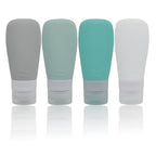Silicone Travel Bottles, Leak Proof Squeezable Refillable Travel Accessories Toiletries Containers Travel Size Cosmetic Tube for Shampoo Lotion Soap Liquids (2oz Grey/blue/white/green)