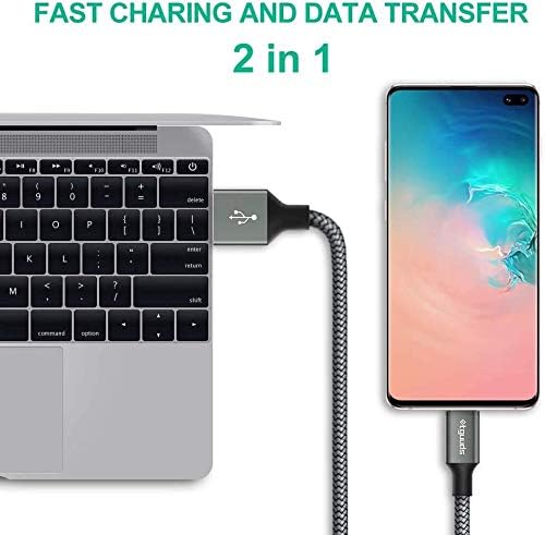 etguuds Long USB Type C Cable 15ft, USB A 2.0 to USB C Cable Fast Charge Nylon Braided Charger Cord Compatible with Samsung Galaxy Note, LG, Moto, Google, Switch, Camera and Other USB C Device
