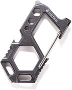 Carabiner Keychain Stainless Steel Multitool - 11 in 1 Tactical Emergency Survival Gear - Glass Breaker,Bottle Opener, Wrench, Screw Drivers, Key Clip, EDC Pocket and Backpack Tool