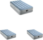 Intex 64157E Dura-Beam Plus Mid-Rise Air Mattress: Fiber-Tech – Twin Size – Built-in USB Electric Pump – 14in Bed Height – 300lb Weight Capacity (Pack of 3)