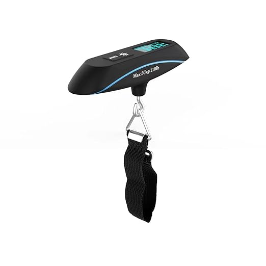 50kg Carry-On Luggage Scale, Portable Electronic Hook Scale for Small Packages(Grey)