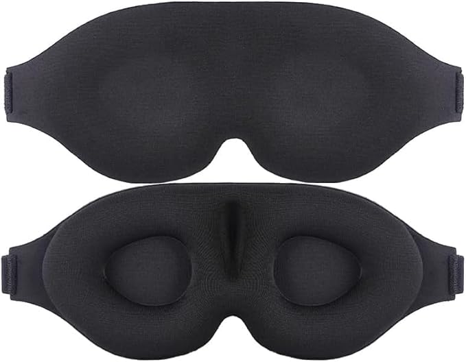 Cotton Sleep Mask, 100% Blockout Eye Mask, 3D Sleep Mask for Zero Eye Pressure, Cotton Comfort for Men and Women Travel/Sleeping