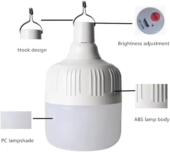 [6.8*4.8"] Rechargeable Camping Lantern , IPX7 Waterproof LED Emergency Light - 3600mAh Battery, USB Charging, 5 Light Modes for Tent/Hiking/Hurricane