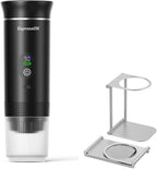 Portable 3-in-1 Espresso Coffee Maker – Self-Heating, Rechargeable USB-C & Smart LED Display, 20-Bar Extraction, Works with Ground Coffee & NS/DG Capsules, Camping (With Stand Holder)