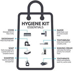 Moda West 24 Kits - Bulk Case of Wholesale Deluxe 15 Piece Toiletry Kit for Men, Women, Travel, Charity