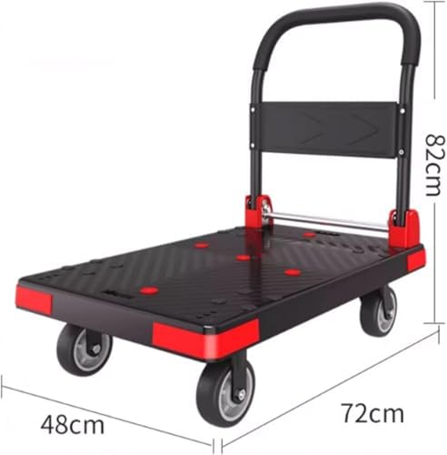 HeavyDuty Folding Flatbed Trolley Cart with Swivel WheelsPortable Hand Truck for Office Moving & TransportEasy Push Cart for Home Warehouse and Garden Use