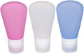 3 Pack Portable Food Grade Squeeze Silicone Liquid Travel Bottles for Shampoo, Conditioner, Lotion, Toiletries, Condiments (1 OZ Pink + White + Blue)