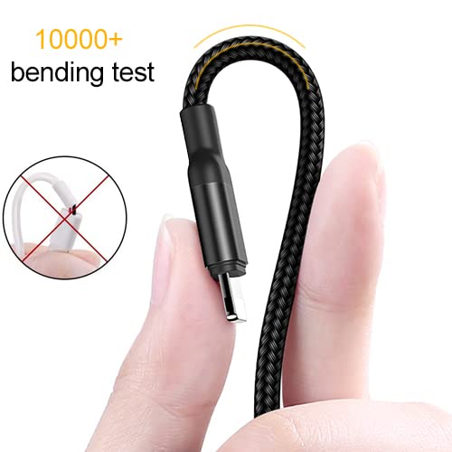 Puxnoin Multi Charging Cable, 4Pack Multi Charger Cable Short 1FT Braided Universal 3 in 1 Multiple USB Cable Charging Cord with Type-C, Micro USB Port Connectors for Cell Phone, Tablets