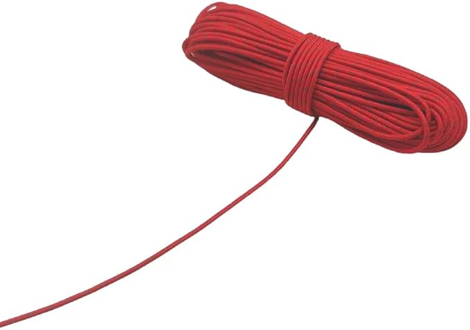 2mm Reflective Guyline Camping Paracord, Ultralight Thin Cord Rope for Tarp Rain Fly Tent Camping, 65 Feet (Red)
