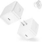 2 Pack USB-C Wall Charger,40W dynamic iPhone Fast Charger Block Foldable Type C Cube Box Power Adapter Plug with 60W Max Fast Charging for iPhone 17 Pro Max/17 Air/16/15/14/13/12/Pro/Max/11/XR/XS/iPad
