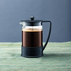 Bodum 51oz Brazil French Press Coffee Maker, High-Heat Borosilicate Glass, Black - Made in Portugal