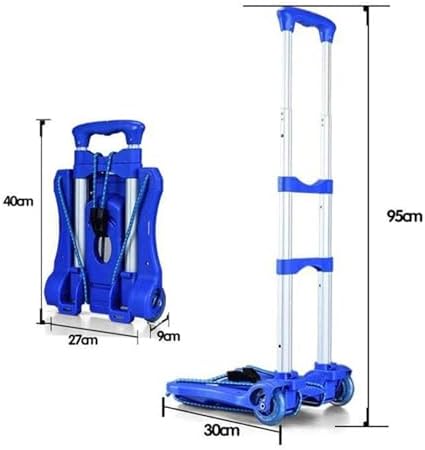 Heavy Duty Folding Hand Truck Portable Sack Trolley for Luggage & Shopping Foldable Cart for Home Use & Travel Compact Moving Wheel Barrow (Black)