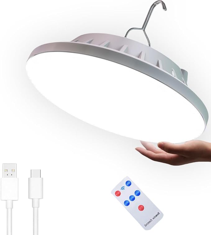 Solar Camping Lights 120 LED Tent Lamp 4500mah 5 Mode USB Rechargeable Remote Control Portable Lantern Hanging Waterproof for Home Indoor Outdoor Emergency Courtyard 1 Pack