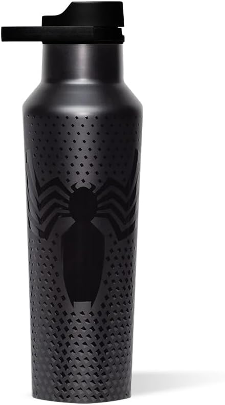 Corkcicle Marvel Sport Canteen - Insulated Stainless Steel Water Bottle - Compact & Travel-Friendly - Durable - Dishwasher Safe - BPA Free - Wide Mouth - Non-Slip Silicone Base - 20 oz - Venom