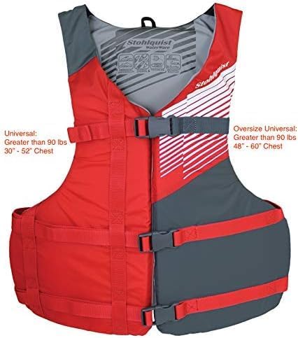 Stohlquist FIT Oversized Adult Life Jacket, US Coast Guard Approved Type III Life Vest, PFD for Men and Women, Easily Adjustable, Lightweight and High Buoyancy. Plus Size (48-60" Chest)