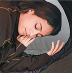 2 Pack Ultralight Inflatable Camping Pillow Squared Flocked Fabric Air Pillow for Beach Hiking,Camping,Traveling,Napping,Desk Rest,Neck Lumbar Support Grey