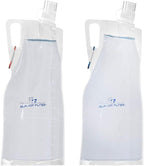 Survivor Filter Collapsible Water Bottles, Canteens (32oz) 2 Pack (2L Total) - Durable Carabiners and Handles. Squeeze Water through a Filter or Use as Water Bottles