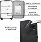 Hanke 28 Inch Luggage with Spinner Wheels Expandable Large Suitcase with Wheels Softside Check in Luggage Rolling Suitcase with Lock Lightweight Travel Luggage for Men and Women.(Dark Gray)