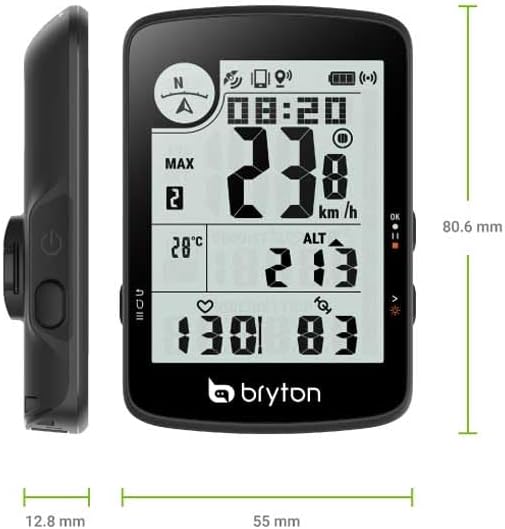 Bryton Rider 17 3.0 inch LCD Screen Wireless GPS Bike/Cycling Computer, Compatible with Bike Radar, 25hrs Long Battery Life, Bluetooth, Waterproof, Live Track