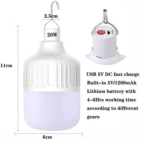 [4.8*2.8"] Rechargeable Camping Lantern , IPX7 Waterproof LED Emergency Light - 1200mAh Battery, USB Charging, 5 Light Modes for Tent/Hiking/Hurricane