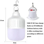 [4.8*2.8"] Rechargeable Camping Lantern , IPX7 Waterproof LED Emergency Light - 1200mAh Battery, USB Charging, 5 Light Modes for Tent/Hiking/Hurricane