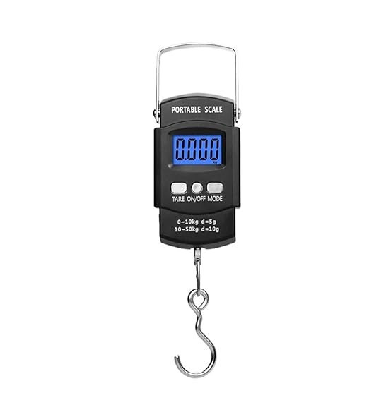 Digital Luggage Scale, Handheld Portable Mini Digital Hanging Hook Scale 50Kg/5g LCD Display Electronic Weighting for Travel Fishing Luggage,for Suitcase Hanging Weight