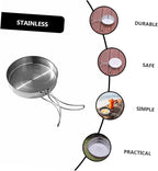 VANZACK Outdoor Pan Camping Cooking Pot Backpacking Cookware Outdoor Cookware Cooking Pan Camp Bbq Frying Portable Cutlery Cooking Utensil Non-stick Portable
