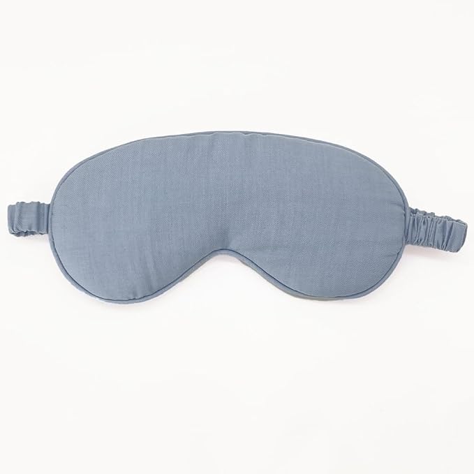 Sleep Mask Linen Eye Mask with Elastic Band,Comfort Sleeping Shade for Nighttime Sleeping, Traveling & Napping,Side Sleeper Eye Cover Cooling with Travel Bag Gift Package(Sky Blue)