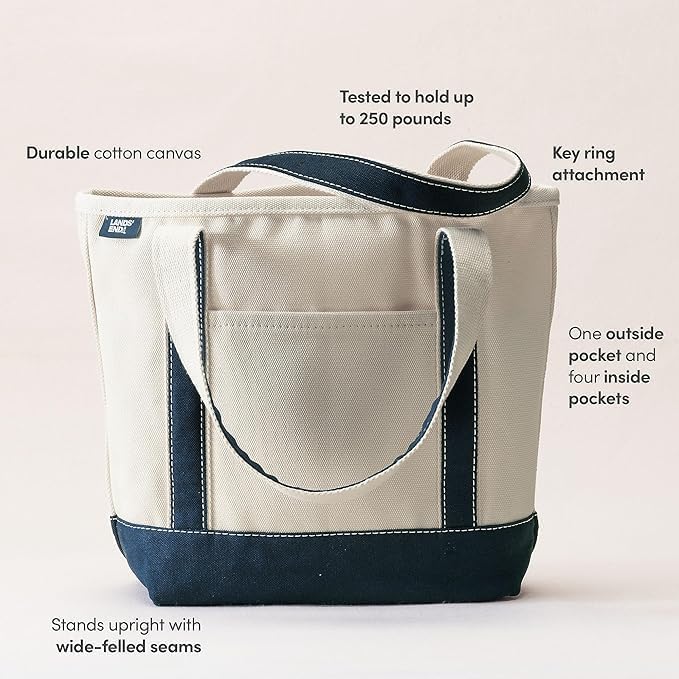 Lands' End Open Top Canvas Tote Bag