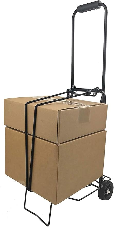 Folding Shopping Cart Dolly – Lightweight 2-Wheel Hand Truck, Portable & Collapsible Utility Trolley, 50 LB Capacity for Easy Storage & Transport