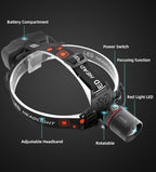 WINDFIRE Red Light Headlamp, Rechargeable Red Hunting Lights Headlight with 3 Lighting Modes, Zoomable, IPX4 Water Resistance Red Coyote Predator Light for Astronomy, Stargazing, Night Observation