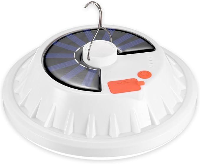 Portable Rechargeable Camping Lights, Tent Lights LED Lantern Power Solar Battery Powered, 5 Lighting Modes, IP65 Waterproof Flashlight for Hiking/Emergency/Night Fishing