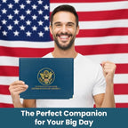 US Citizenship Certificate & Passport Holder | US Citizenship Gift Ideas | New US Citizen Gift | Naturalization Certificate Holder and RFID Passport holder w/ 3D Metal Emblem