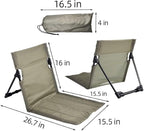 Outdoor Camping Backrest,Lightweight Foldable Chair,Park Leisure backrest,Beach Portable Single Lazy Chair,Aluminum Lazy Comfortable Backrest (Olive Green)