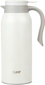 GiNT 51 Oz Stainless Steel Thermal Coffee Carafe, Double Walled Vacuum Insulated Flask, 12 Hour Heat Retention, 1.5 Liter Tea, Water, and Coffee Dispenser (Upgraded version White)