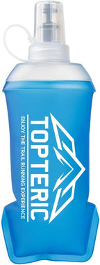 Collapsible Soft Flask Water Bottle, TPU Soft Folding Flexible Water Bottles for Hydration Pack/Running Vest, BPA/PVC Free, Ideal for Running Hiking Cycling Climbing (250ml)