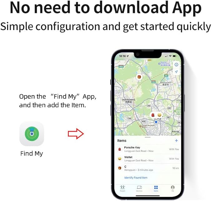 Find My Tag,Item Finder for Keys, Car, Wallet, Luggage, Bag, Pets and More, Works with Apple Find My App (iOS only), GPS Tracker for Kids (Green)