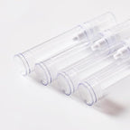 4Pcs 0.34 oz Airless Travel Pump Bottles - 3.7×0.7 inch Refillable Clear Cosmetic Containers Leak‑Resistant for Lotion Shampoo Serum