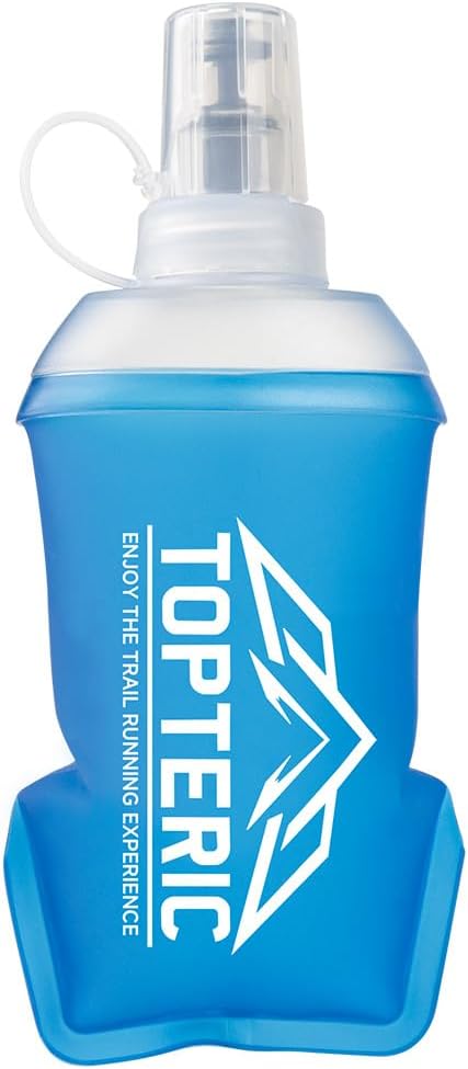 Collapsible Soft Flask Water Bottle, TPU Soft Folding Flexible Water Bottles for Hydration Pack/Running Vest, BPA/PVC Free, Ideal for Running Hiking Cycling Climbing (150ml)