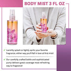 Bath & Body Care Travel Set Pea Flower Scent Home Spa Set with Body Lotion, Shower Gel and Fragrance Mist