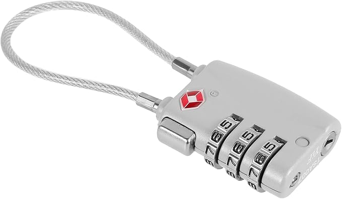 TSA Locks for Luggage TSA Approved Luggage Locks 3 Digit Combination TSA Travel Locks Portable Cable Padlocks Zinc Alloy Body Suitcase Locks for Travel Bag Suitcase Backpack Lockers,Silver