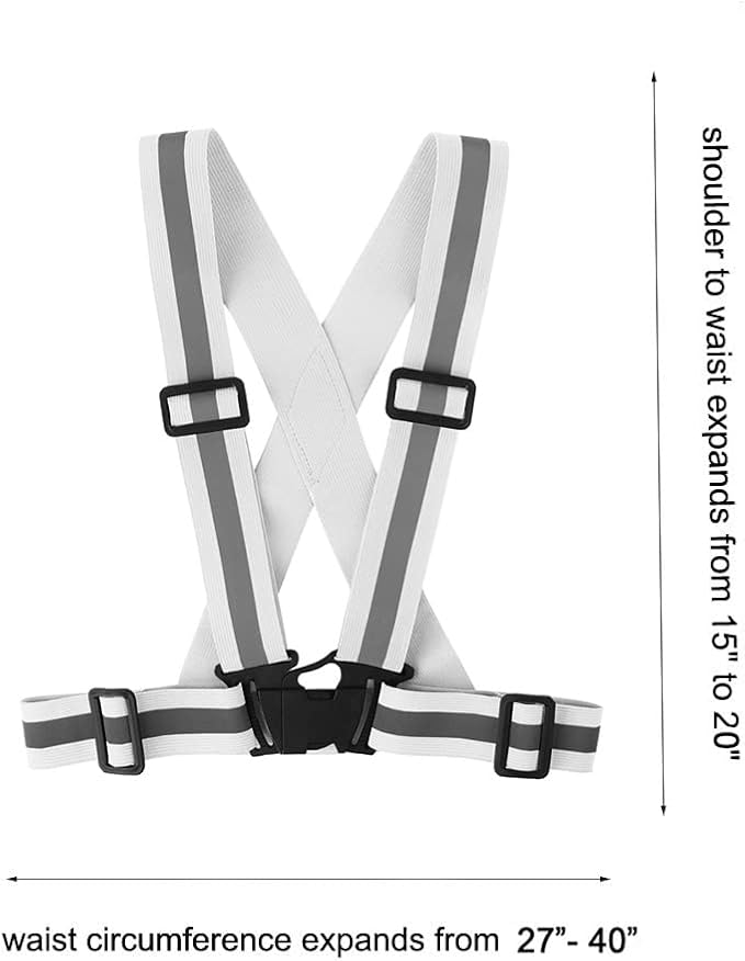 Running Reflective Vest Gear 3 Pack, Adjustable Safety Vest High Visible Reflective Belt Straps Night Walking Vest