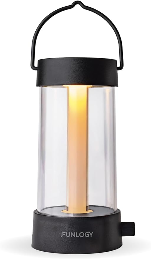 Lantern - Rechargeable LED Camping Lantern, Vintage 360° Dimmable Light , 4000mAh Power Bank, High CRI 95, IPX4 Water-Resistant, Portable for Home, Emergency, Outdoor, Black